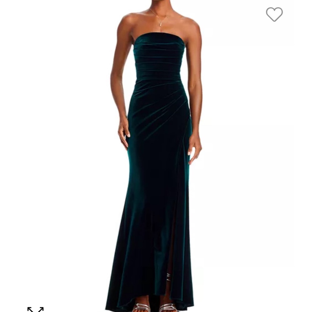 Sherri Hill, Dark Green Velvet Strapless Gown